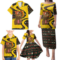 Germany Christmas Family Matching Puletasi and Hawaiian Shirt with Bear Boar Otter Squirrel and Holiday Pattern Design - Wonder Print Shop