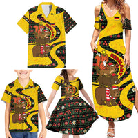 Germany Christmas Family Matching Summer Maxi Dress and Hawaiian Shirt with Bear Boar Otter Squirrel and Holiday Pattern Design - Wonder Print Shop