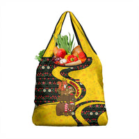Germany Christmas Grocery Bag with Bear Boar Otter Squirrel and Holiday Pattern Design - Wonder Print Shop