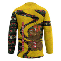 Germany Christmas Hockey Jersey with Bear Boar Otter Squirrel and Holiday Pattern Design - Wonder Print Shop