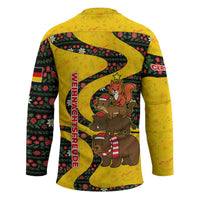 Germany Christmas Hockey Jersey with Bear Boar Otter Squirrel and Holiday Pattern Design - Wonder Print Shop