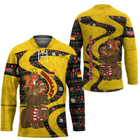 Germany Christmas Hockey Jersey with Bear Boar Otter Squirrel and Holiday Pattern Design - Wonder Print Shop