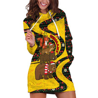 Germany Christmas Hoodie Dress with Bear Boar Otter Squirrel and Holiday Pattern Design - Wonder Print Shop