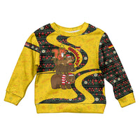 Germany Christmas Kid Ugly Christmas Sweater with Bear Boar Otter Squirrel and Holiday Pattern Design - Wonder Print Shop