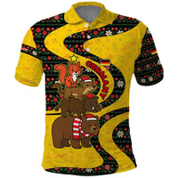 Germany Christmas Polo Shirt with Bear Boar Otter Squirrel and Holiday Pattern Design - Wonder Print Shop
