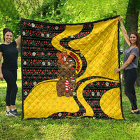 Germany Christmas Quilt with Bear Boar Otter Squirrel and Holiday Pattern Design - Wonder Print Shop