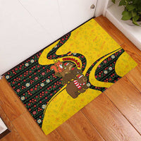 Germany Christmas Rubber Doormat with Bear Boar Otter Squirrel and Holiday Pattern Design - Wonder Print Shop