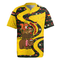 Germany Christmas Rugby Jersey with Bear Boar Otter Squirrel and Holiday Pattern Design - Wonder Print Shop
