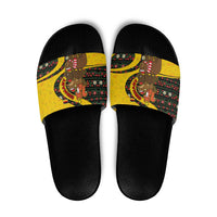 Germany Christmas Slide Sandals with Bear Boar Otter Squirrel and Holiday Pattern Design - Wonder Print Shop