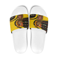 Germany Christmas Slide Sandals with Bear Boar Otter Squirrel and Holiday Pattern Design - Wonder Print Shop