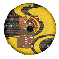 Germany Christmas Spare Tire Cover with Bear Boar Otter Squirrel and Holiday Pattern Design - Wonder Print Shop