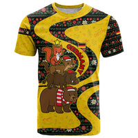 Germany Christmas T Shirt with Bear Boar Otter Squirrel and Holiday Pattern Design - Wonder Print Shop