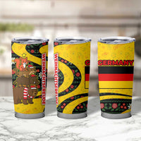 Germany Christmas Tumbler Cup with Bear Boar Otter Squirrel and Holiday Pattern Design - Wonder Print Shop