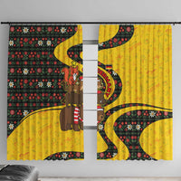 Germany Christmas Window Curtain with Bear Boar Otter Squirrel and Holiday Pattern Design - Wonder Print Shop