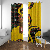 Germany Christmas Window Curtain with Bear Boar Otter Squirrel and Holiday Pattern Design - Wonder Print Shop