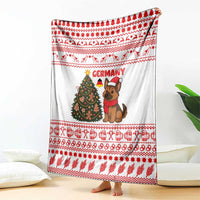 Germany Christmas Blanket with German Shepherd Dog Gingerbread Tree and Red Holiday Pattern - Wonder Print Shop