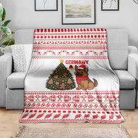 Germany Christmas Blanket with German Shepherd Dog Gingerbread Tree and Red Holiday Pattern - Wonder Print Shop