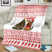 Germany Christmas Blanket with German Shepherd Dog Gingerbread Tree and Red Holiday Pattern - Wonder Print Shop