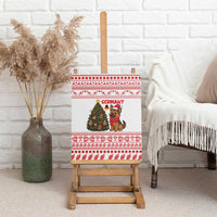 Germany Christmas Canvas Wall Art with German Shepherd Dog Gingerbread Tree and Red Holiday Pattern - Wonder Print Shop