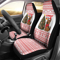 Germany Christmas Car Seat Cover with German Shepherd Dog Gingerbread Tree and Red Holiday Pattern - Wonder Print Shop