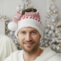 Germany Christmas Santa Hat with German Shepherd Dog Gingerbread Tree and Red Holiday Pattern - Wonder Print Shop