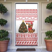 Germany Christmas Door Cover with German Shepherd Dog Gingerbread Tree and Red Holiday Pattern - Wonder Print Shop