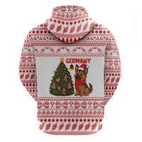 Germany Christmas Hoodie with German Shepherd Dog Gingerbread Tree and Red Holiday Pattern - Wonder Print Shop