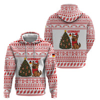Germany Christmas Hoodie with German Shepherd Dog Gingerbread Tree and Red Holiday Pattern - Wonder Print Shop