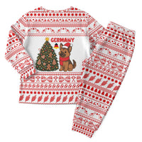 Germany Christmas Pajama Set with German Shepherd Dog Gingerbread Tree and Red Holiday Pattern - Wonder Print Shop