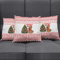 Germany Christmas Pillow Cover with German Shepherd Dog Gingerbread Tree and Red Holiday Pattern - Wonder Print Shop