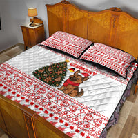 Germany Christmas Quilt Bed Set with German Shepherd Dog Gingerbread Tree and Red Holiday Pattern - Wonder Print Shop