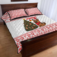 Germany Christmas Quilt Bed Set with German Shepherd Dog Gingerbread Tree and Red Holiday Pattern - Wonder Print Shop