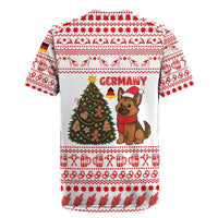 Germany Christmas Rugby Jersey with German Shepherd Dog Gingerbread Tree and Red Holiday Pattern - Wonder Print Shop
