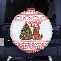 Germany Christmas Spare Tire Cover with German Shepherd Dog Gingerbread Tree and Red Holiday Pattern - Wonder Print Shop