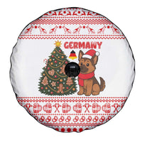 Germany Christmas Spare Tire Cover with German Shepherd Dog Gingerbread Tree and Red Holiday Pattern - Wonder Print Shop
