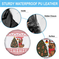 Germany Christmas Spare Tire Cover with German Shepherd Dog Gingerbread Tree and Red Holiday Pattern - Wonder Print Shop
