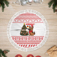Germany Christmas Tree Skirt with German Shepherd Dog Gingerbread Tree and Red Holiday Pattern - Wonder Print Shop