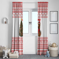 Germany Christmas Window Curtain with German Shepherd Dog Gingerbread Tree and Red Holiday Pattern - Wonder Print Shop