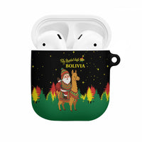 Bolivia Christmas AirPods Case with Santa Claus Llama Andean Outfit and Festive Tree Design - Wonder Print Shop