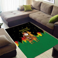 Bolivia Christmas Area Rug with Santa Claus Llama Andean Outfit and Festive Tree Design - Wonder Print Shop