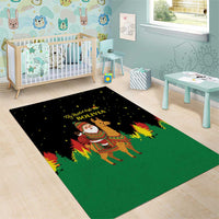 Bolivia Christmas Area Rug with Santa Claus Llama Andean Outfit and Festive Tree Design - Wonder Print Shop