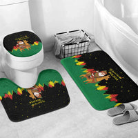 Bolivia Christmas Bathroom Set with Santa Claus Llama Andean Outfit and Festive Tree Design - Wonder Print Shop
