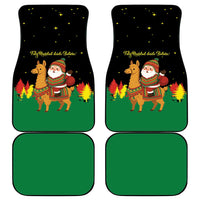 Bolivia Christmas Car Mats with Santa Claus Llama Andean Outfit and Festive Tree Design - Wonder Print Shop