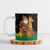Bolivia Christmas Ceramic Mug with Santa Claus Llama Andean Outfit and Festive Tree Design - Wonder Print Shop