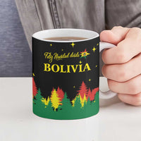 Bolivia Christmas Ceramic Mug with Santa Claus Llama Andean Outfit and Festive Tree Design - Wonder Print Shop