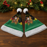 Bolivia Christmas Santa Hat with Santa Claus Llama Andean Outfit and Festive Tree Design - Wonder Print Shop