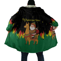 Bolivia Christmas Cloak with Santa Claus Llama Andean Outfit and Festive Tree Design - Wonder Print Shop