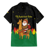 Bolivia Christmas Family Matching Mermaid Dress and Hawaiian Shirt with Santa Claus Llama Andean Outfit and Festive Tree Design - Wonder Print Shop