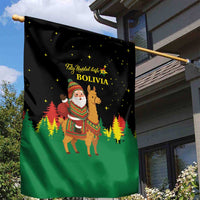 Bolivia Christmas Garden Flag with Santa Claus Llama Andean Outfit and Festive Tree Design - Wonder Print Shop