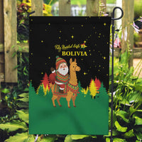Bolivia Christmas Garden Flag with Santa Claus Llama Andean Outfit and Festive Tree Design - Wonder Print Shop
